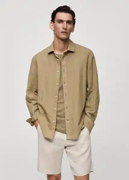 Camisa Avispag Khaki Talla XXL Hombre Mango