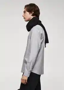 Camisa Oxford Gris Talla L Hombre Mango