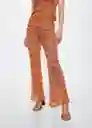 Pantalón Hawai Naranja Talla 18 Mujer Mango