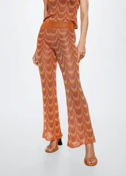 Pantalón Hawai Naranja Talla 18 Mujer Mango