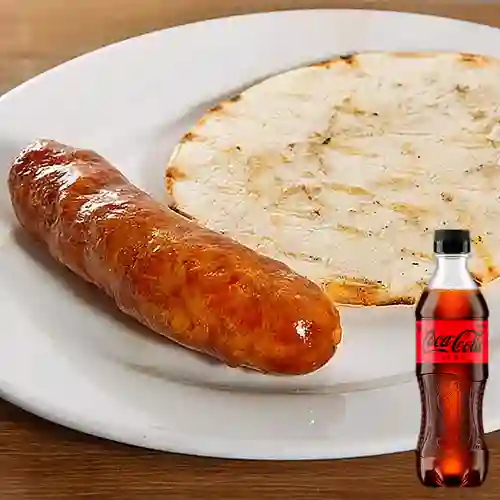 Combo Arepa de Chorizo + Coca-Cola ZERO 400ml