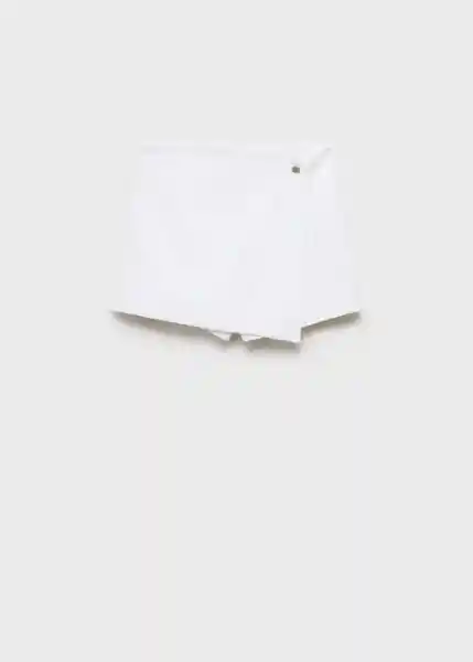 Short Skort Blanco Talla M Mujer Mango