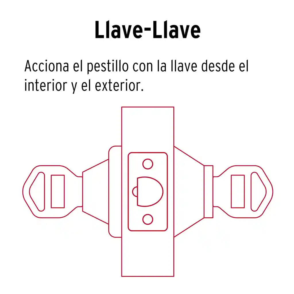 Cerrojo - 2 Llaves Cromo Mate