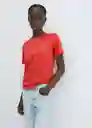 Camiseta Chalaca Rojo Talla M Mujer Mango
