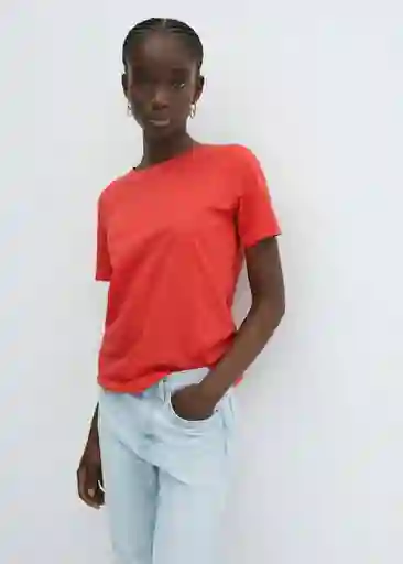 Camiseta Chalaca Rojo Talla M Mujer Mango