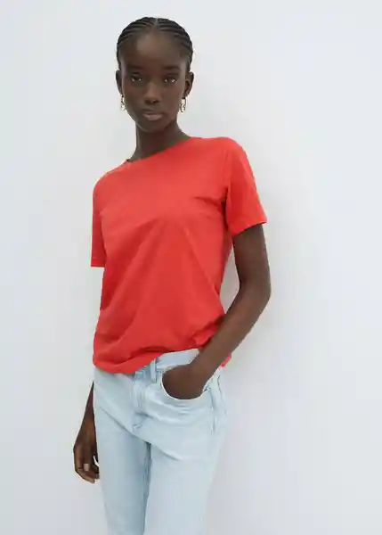 Camiseta Chalaca Rojo Talla M Mujer Mango