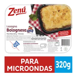 Zenú Lasagna Bolognesa para Horno Convencional y Microondas