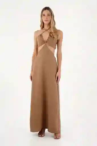 Vestido Largo Joan Café Talla 02 M