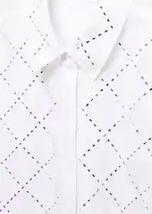 Camisa Rhombus-A Blanco Talla L Mujer Mango