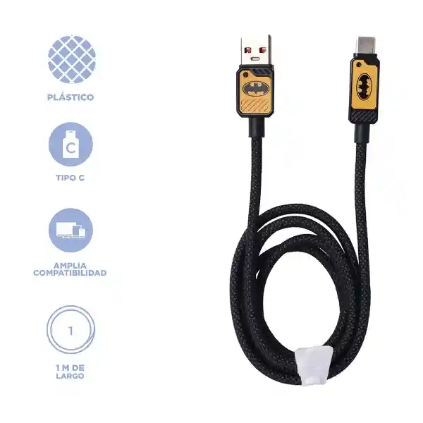 Cable de Carga Rápida y Datos Tipo C Serie dc Batman Miniso