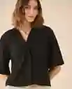 Camisa Negro Puro Ultraoscuro Talla S 611G036 Esprit