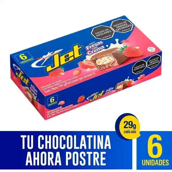 Jet Chocolate Relleno Sabor Fresas Con Crema