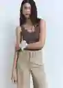 Jean Bea Khaki Talla 36 Mujer Mango
