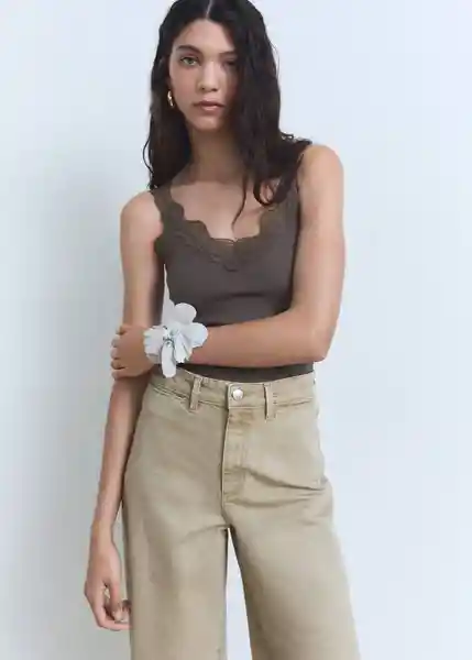 Jean Bea Khaki Talla 36 Mujer Mango