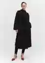 Abrigo Batín Negro Talla L Mujer Mango