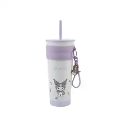 Vaso de Acero Con Colgante y Pitillo de Kuromi Sanrio Miniso