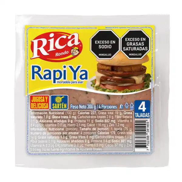Rica Mortadela Rapiya Precocida 300 g
