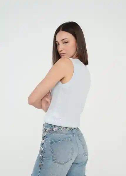 Tejido Mujer Azul Helada Claro Talla M 589g014 Naf Naf