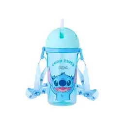 Vaso Pitillo y Correa Hombro Serie Disney Stitch 400 mL Miniso