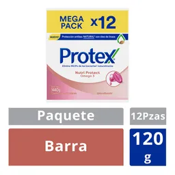 Jabón Antibacterial Protex Omega 3 Barra 120 g x 12