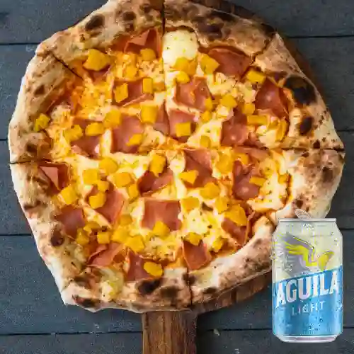Combo Pizza Hawaiana + Aguila Light 355 ml