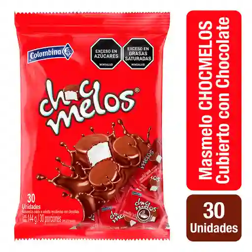 Chocmelos Masmelos Sabor a Vainilla con Chocolate Bolsa por 30 und