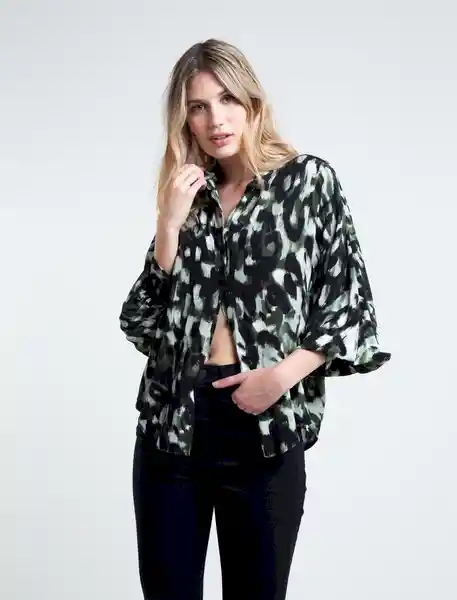 Camisa Bolis Verde Oscuro Talla L Naf Naf