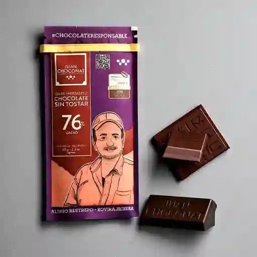 Chocolate Oscuro 76 Cacao Sin Tostar