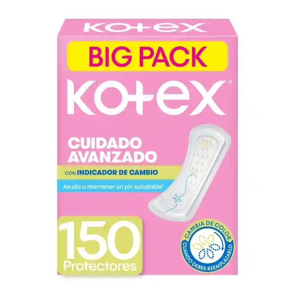 Protector Cuidado Avanzado Kotex Indicador de Cambio 150 Und