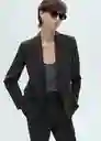 Blazer Americana na Rorvik Gris Oscuro Vigoré S Mujer Mango