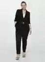 Blazer Americana Boreal Negro Talla 48 Mujer Mango