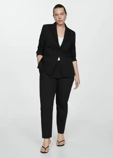 Blazer Americana Boreal Negro Talla 48 Mujer Mango