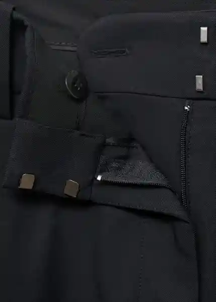 Pantalón Mili Negro Talla 36 Mujer Mango