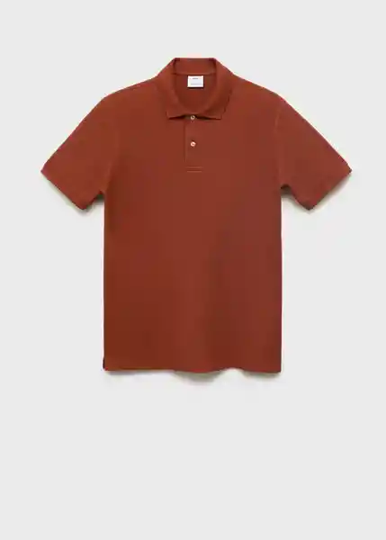 Camiseta Polo Rea Terracota Talla S Hombre Mango