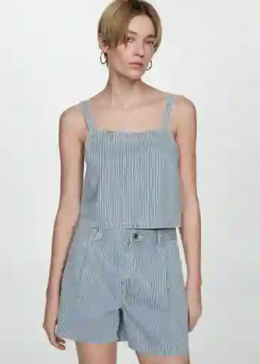 Top Ibiza Azul Talla M Mujer Mango