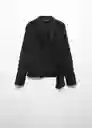 Blusa Rider Negro Talla M Mujer Mango