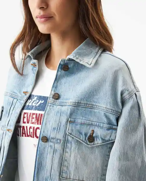 Chaqueta Trucket Heritage Azul Cristalino Claro T M Chevignon