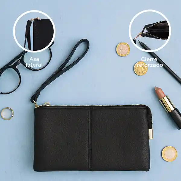 Bolso Multiuso Con Asa de Mano Granulado Serie Negro Miniso