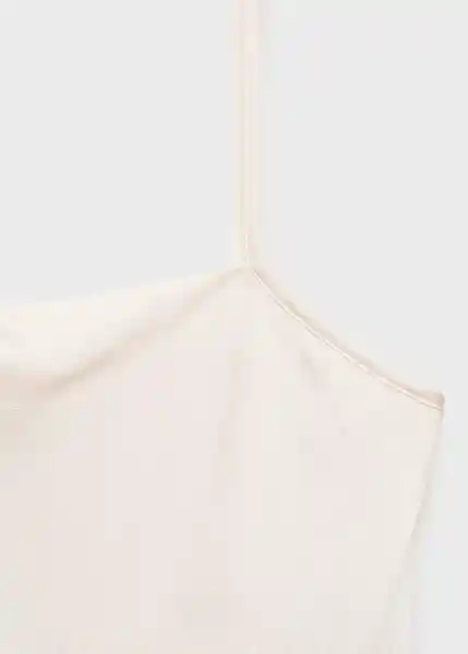 Top Pluma Offwhite Talla XS Mujer Mango