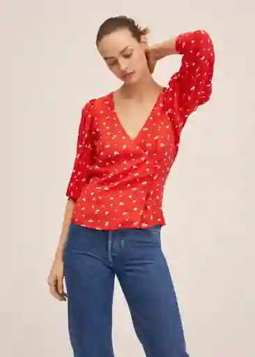 Blusa Carol Rojo Talla XS Mujer Mango