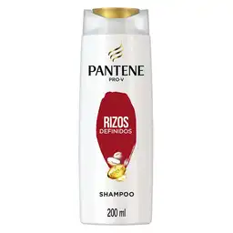 PANTENE Shampoo para cabello dañado Pantene Rizos Definidos con Pro-Vitaminas Aceite de Coco y Omega 9 200 ml