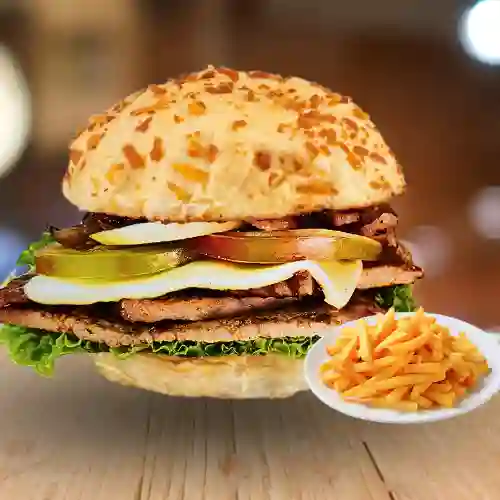 Hamburguesa de Cerdo+ Papas