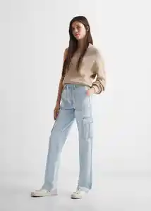 Jean Cargos Tejano Claro Talla 18 Teen Niñas Mango