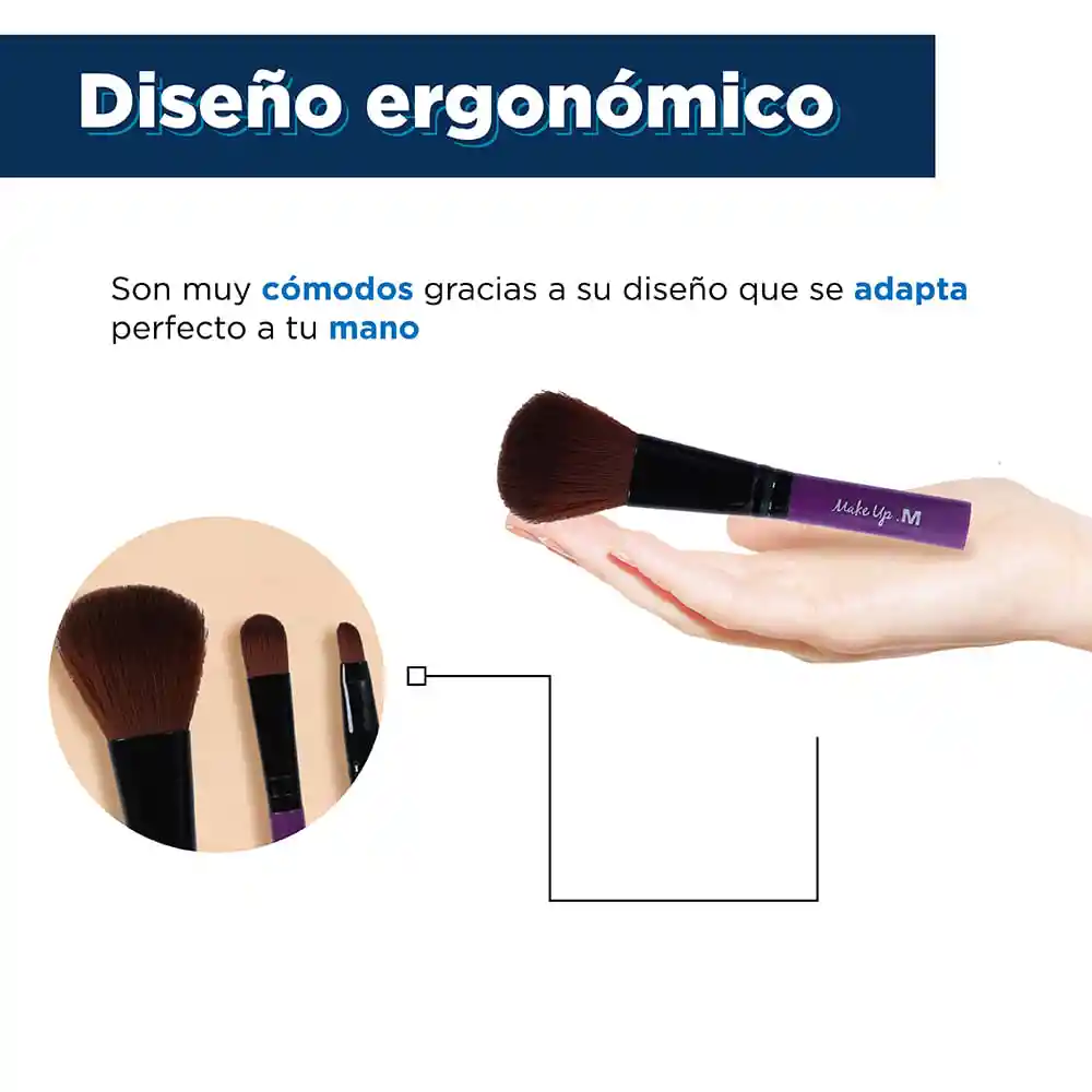 Brocha de Maquillaje con Puntas Morado Miniso