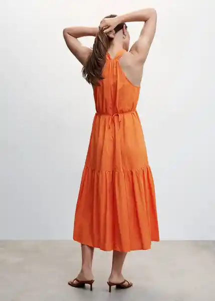 Vestido Cobalto Naranja Talla M Mujer Mango