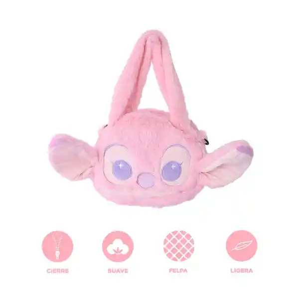 Bolsa Crossbody de Peluche Con Forma Cabeza Ángel Serie Miniso