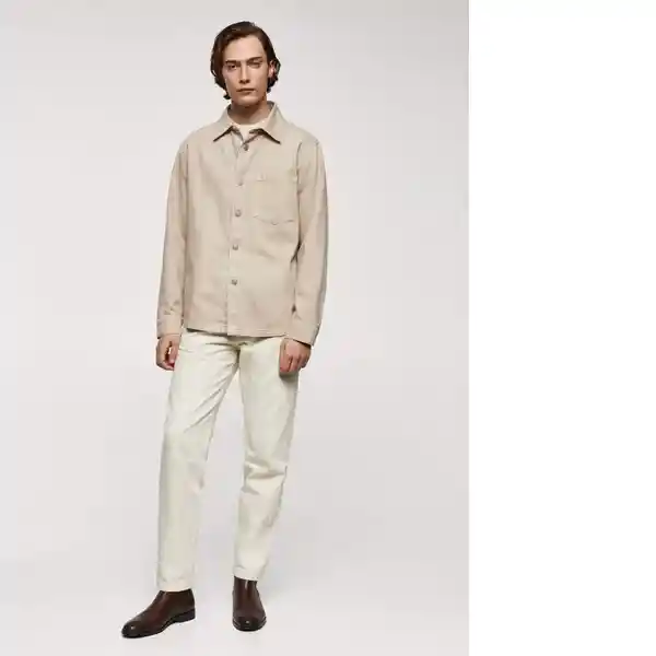 Sobrecamisa Jazz Beige Talla L Hombre Mango