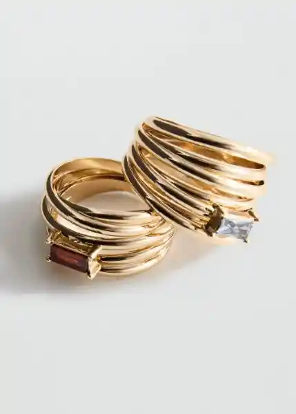 Pack Anillo Leo Oro Talla L Mujer Mango