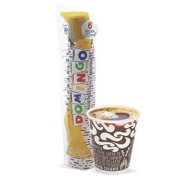Domingo Vaso Papel Impreso 6 oz