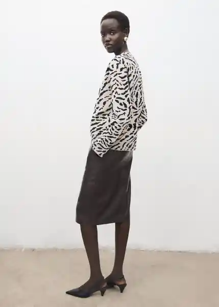 Saco Jersey Felina Camel Talla L Mujer Mango